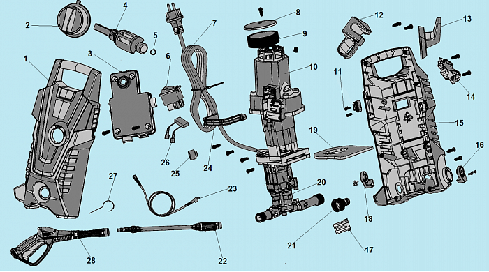 1 ШЛАНГ - ПИСТОЛЕТ МОЙКА CHAMPION HP5160